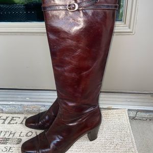 Vintage sexy 80’s 90’s riding Salvatore Ferragamo Knee Boots heel size 7…